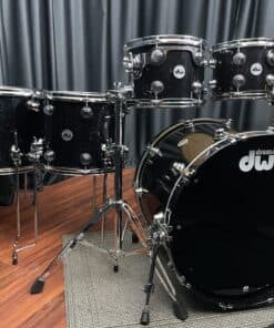 DW Used Drum Set Collector’s Maple Lacquer Specialty Black Mirra 5pc Kit