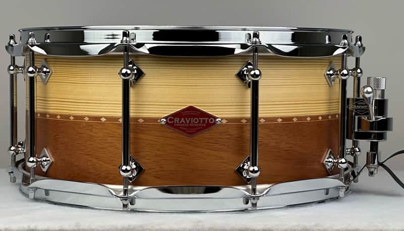 Craviotto 6.5x14" Private Reserve Snare Drum - Stacked Spruce/Mahogany w/ Inlay