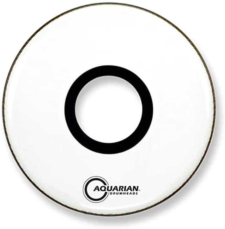 Aquarian White Video Gloss Bass Drum w/ 7" Center Port 18"