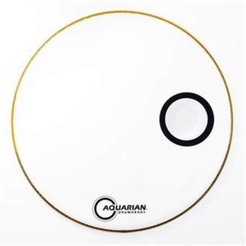 Aquarian White Video Gloss Bass Drum w/ 4.75" Offset Port 24"