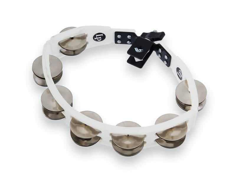 LP CYCLOPS MOUNTED TAMBOURINE WHITE STEEL