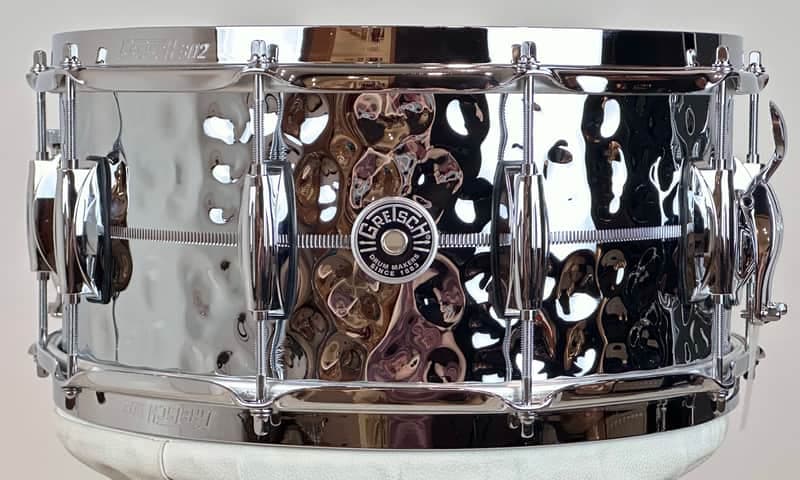 Gretsch 6.5x14" Brooklyn GB4164HB Snare Drum - Hammered Chrome over Brass