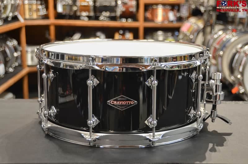 Craviotto Custom Shop 6.5x14 Maple Snare Drum - "Piano Black"