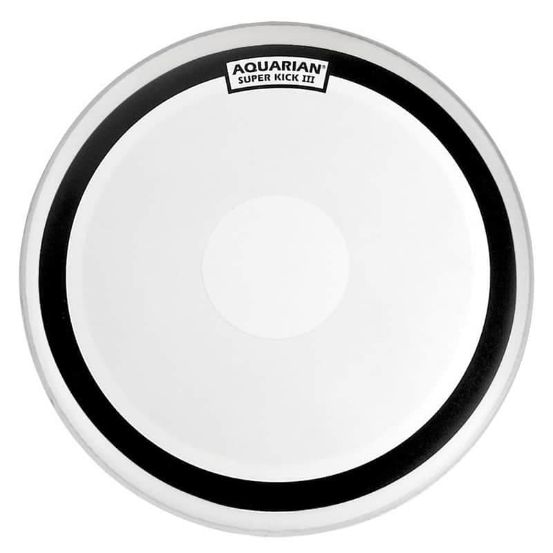 Aquarian Superkick III White Texture Coated Bass Drum 18"