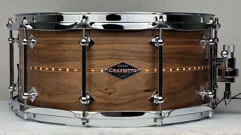 Craviotto 6.5x14" Snare Drum - Walnut w/ Mahogany Inlay