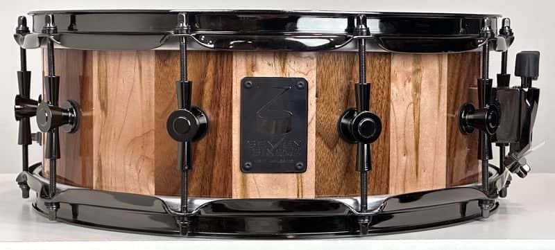 Seven Six 5.5x14" Snare Drum - Walnut/Maple Ambrosia Stave Shell w/ Black Chrome Hardware