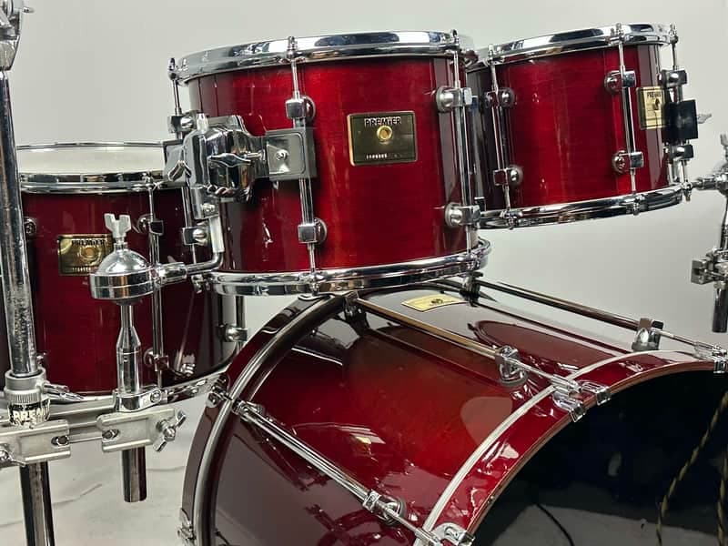 Premier 22/10/12/14" 90's Signia Marquis Drum Set - Red Gloss Lacquer w/ Hardware + Cases