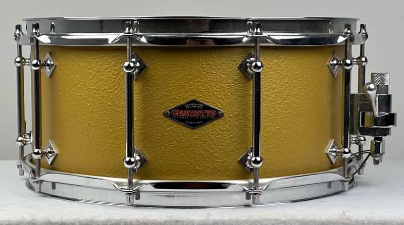Craviotto 6.5x14" Solid Maple 2017 Prototype Stipplegold Snare Drum
