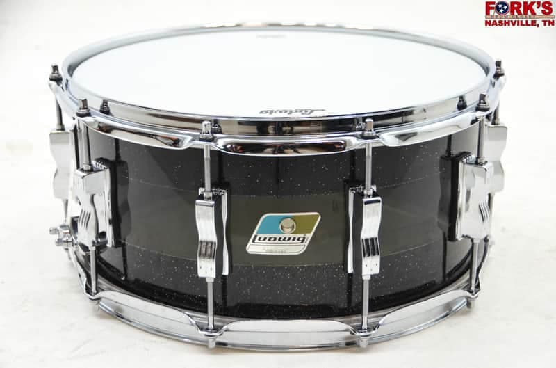 Ludwig Vistalite Snare Drum - 6.5 x 14" - Black Sparkle/Smoke/Black Sparkle "Pattern A"