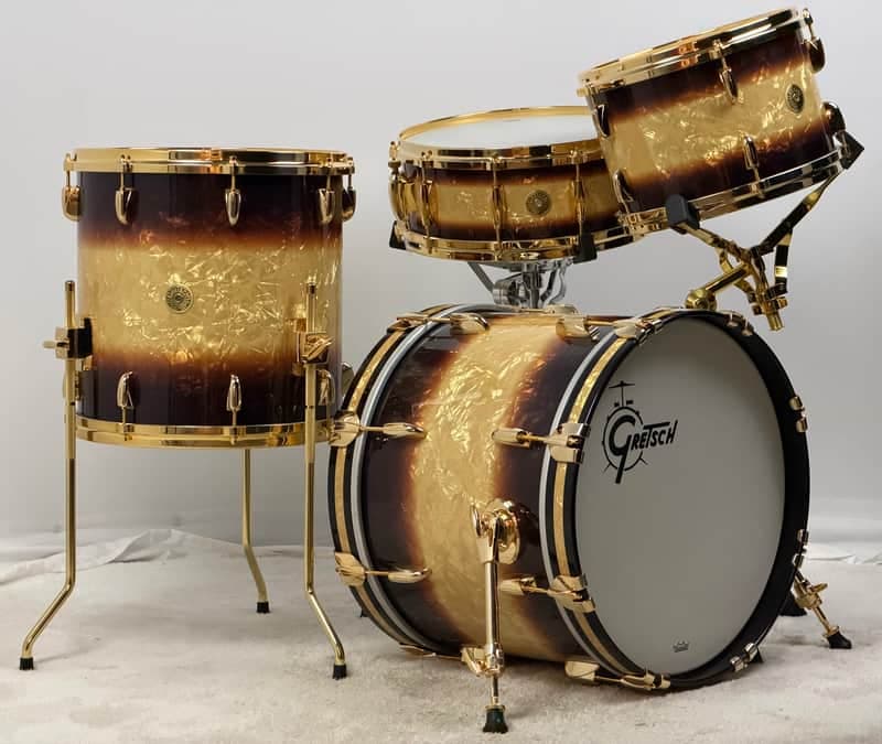 Gretsch 18/12/14/5.5x14" 24K Gold Hdw. USA Custom Drum Set - Exclusive Espresso Burst
