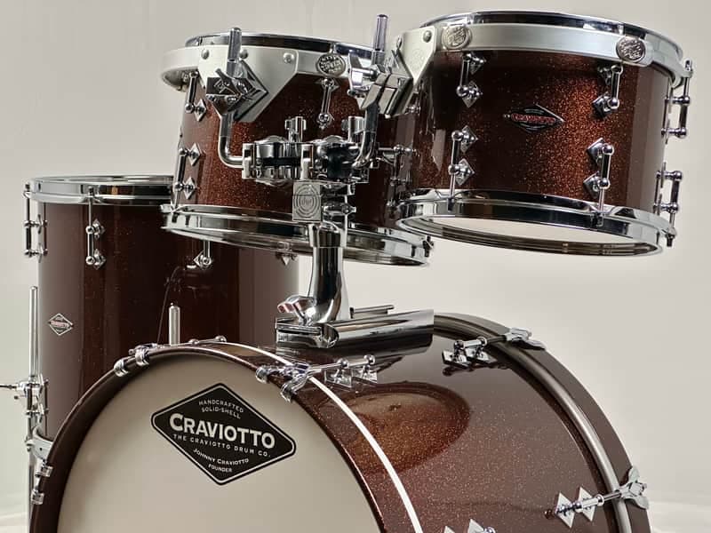 Craviotto 20/10/12/14" VIDEO Solid Maple Drum Set - 2016 Copper Sparkle Lacquer